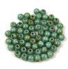 Cseh prselt goly gyngy - Chalk Spotted Green - 3mm