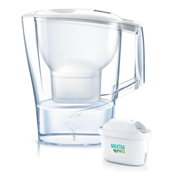 Brita Aluna 2.4L Water Filter Jug 2.4 literes vízszűrő kancsó digitális
patroncsere jelzővel, 1 darab Maxtra PRO szűrőpatronnal, 150 liter vízhez