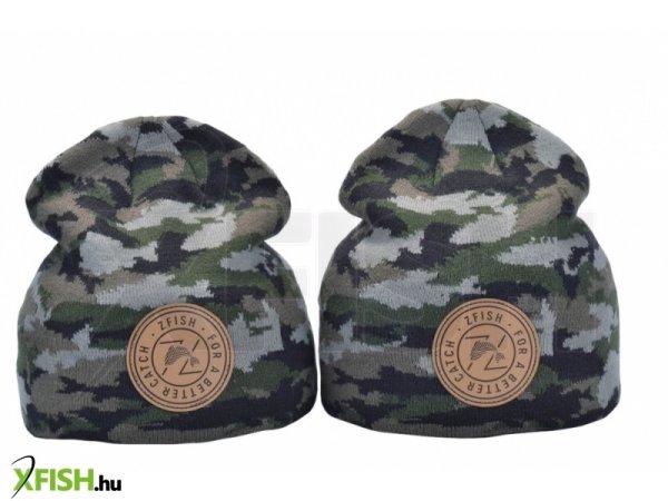 Zfish Camou Beanie Meleg terepmintás téli sapka