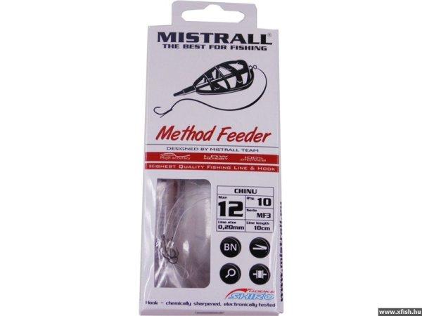 Mistrall Dp Method Feeder Előkötött Horog 0,18mm 14-es 10db/csomag