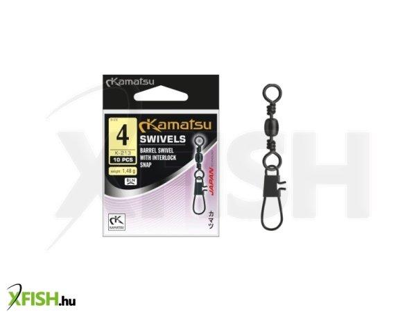 Kamatsu Barrel Swivel With Interlock Snap K213 Kapcsos Forgó 8-as 10db/csomag