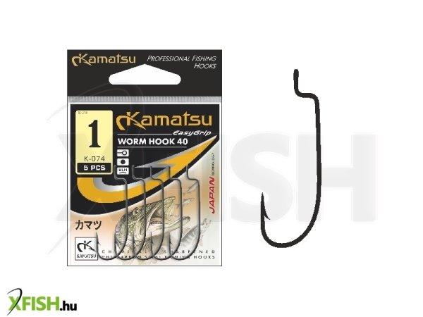 Kamatsu Worm 40 1 Blnr Füles Rablóhalas Horog Black Nickel 5 db/csomag