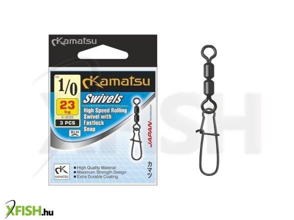 Kamatsu High Speed Rolling Swivel With Fastlock Snap Forgós Kapocs 1.0-ás 23Kg
3db/csomag