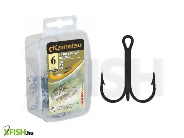 Kamatsu Treble Hook Round 01 Bln Hármas Horog Black Nickel 20 db/csomag