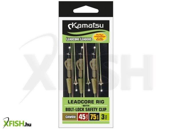 Kamatsu Leadcore Rig Bolt-Lock Safety Clip Előke 35 Lbs 75 Cm 3 db/csomag