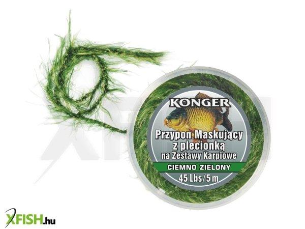 Konger Masking Leader Álcázott Fonott Előkezsinór Sötétzöld 25 Lbs 5 M