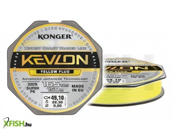 Konger Kevlon Yellow Fluo X4 Fonott Pergető Zsinór 150m 0,20mm 22,3Kg