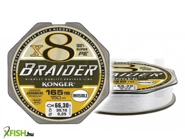 Konger Braider X8 Invisible Fonott Pergető Zsinór 150m 0,16mm 18,8Kg