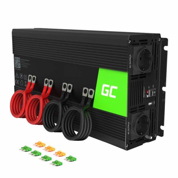 Car inverter voltage converter Green Cell INV10 12V to 230V 2000W/4000W,
modified sine wave