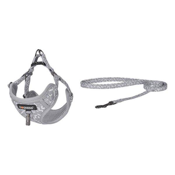 Cat set Dogness harness and leash (Light Grey)