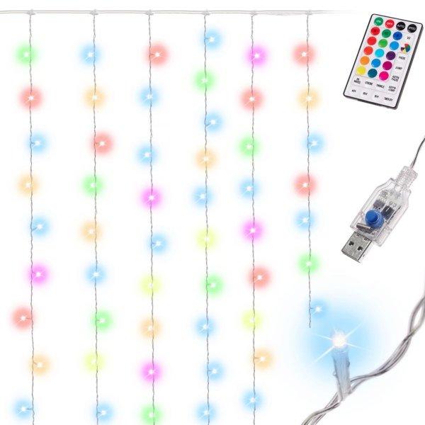 200LED-es fényfüggöny 3x3m távirányítóval (színes)