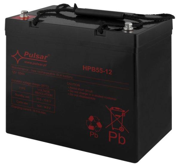 Pulsar HPB55-12 Akkumulátor 12V 55 Ah, HPB széria, csatlakozó: 14mm (F13)