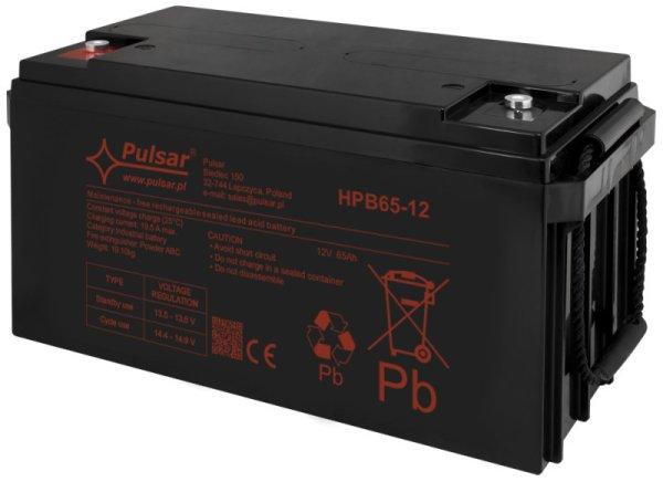 Pulsar HPB65-12 Akkumulátor 12V 65 Ah, HPB széria, csatlakozó: 14mm (F13)