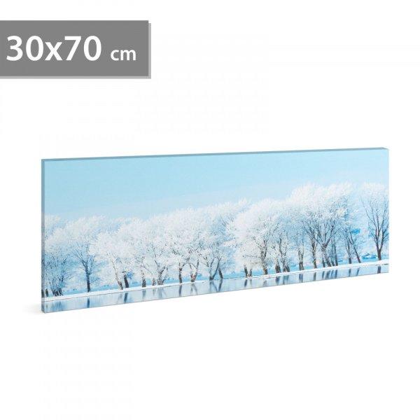 LED-es fali hangulatkép - téli táj (2 x AA, 70 x 30 cm)