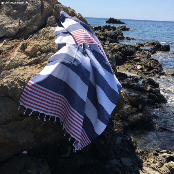 Sultan Fouta (strand törölköző) Piros kék fehér N