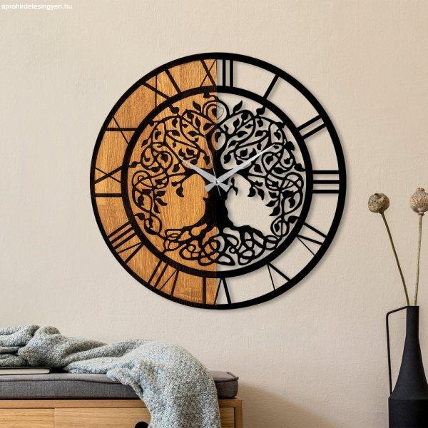 Wooden Clock - 64 Dekoratív fa falióra 56x56 Dió-Fekete N