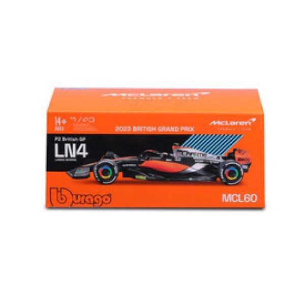 Bburago 1 /43 F1 versenyautó - Mclaren MCL60 (With helmet) (#4 (Lando Norris)