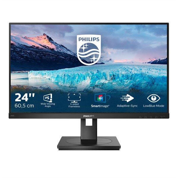 PHILIPS IPS monitor 23.8" 242S1AE, 1920x1080, 16:9, 250cd/m2, 4ms,
VGA/DVI/HDMI/DisplayPort, Pivot, hangszóró