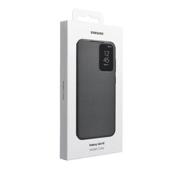 Samsung Galaxy S24 FE Smart View Wallet, gyári flip tok, fekete