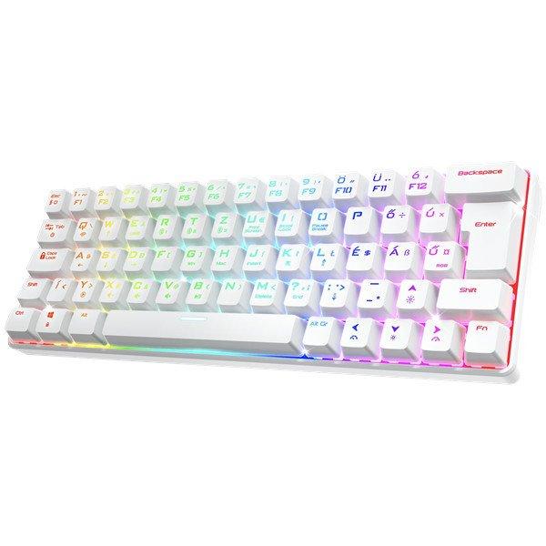 Spirit of Gamer Billentyűzet Mechanikus - XPERT K200 (TKL, SOG red, RGB
LED,USB, anti-ghosting, fehér, magyar)