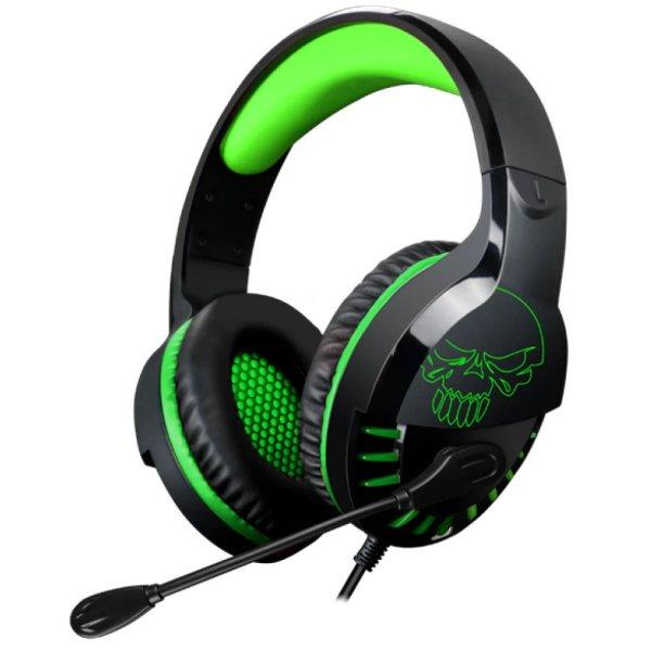 Spirit of Gamer Fejhallgató - PRO-H3 Xbox (Xbox One/Series X/S, mikrofon, 3.5mm
jack, hangerőszabályzó, 1m kábel, zöld)