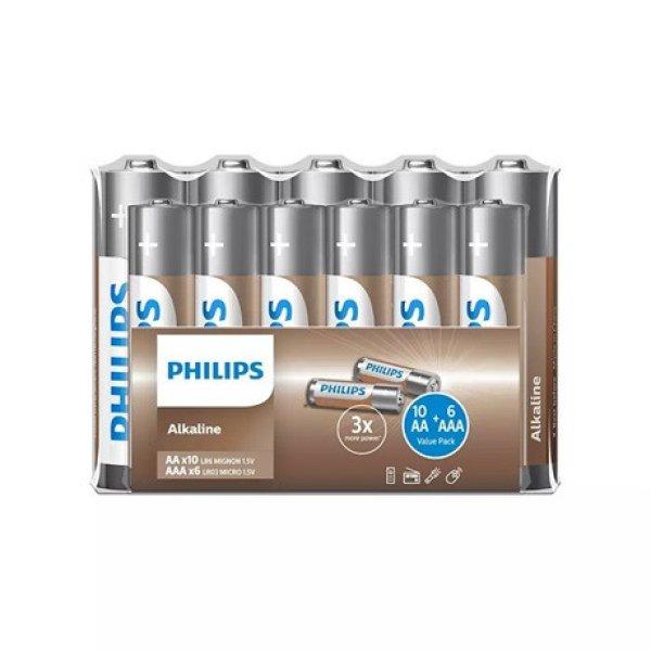 Philips LR036A16F/10 elem alkali xxl 10db aa és 6db aaa