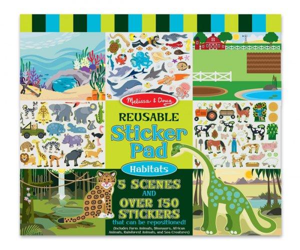 Melissa & Doug Kreatív játék, Újrahasználható matrica készlet,
élőhelyek