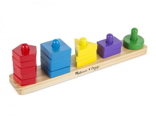 Melissa & Doug Fa készségfejlestő játék, formarendező toronyépítő