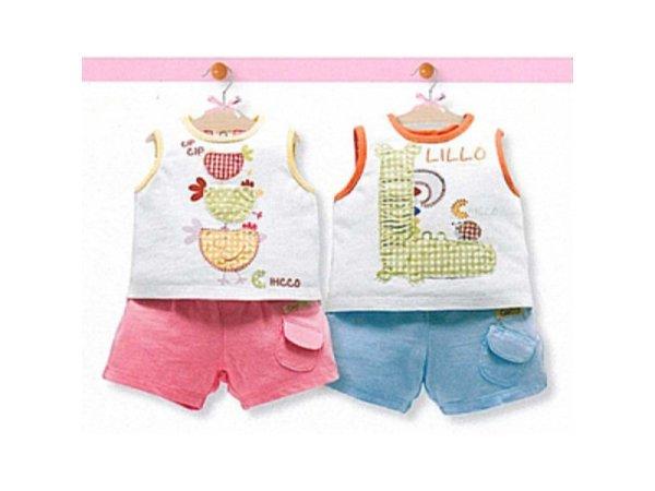 Chicco Ujjatlan trikó + short, kék-fehér, 74-es