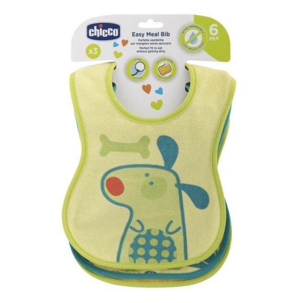 Chicco Easy Meal Bib - frottír előke vízálló hátlappal 3db-os semleges
szín