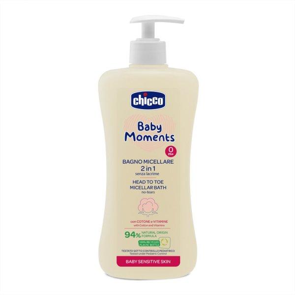 Chicco Micellás fürdető 500 ml - sensitive Baby Moments - gyapotmagolaj és
E-vitamin