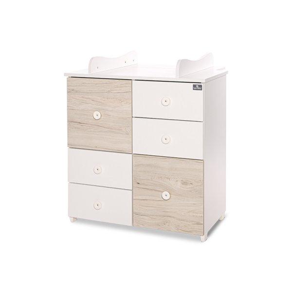 Lorelli Cupboard pelenkázó komód - White & Light Oak