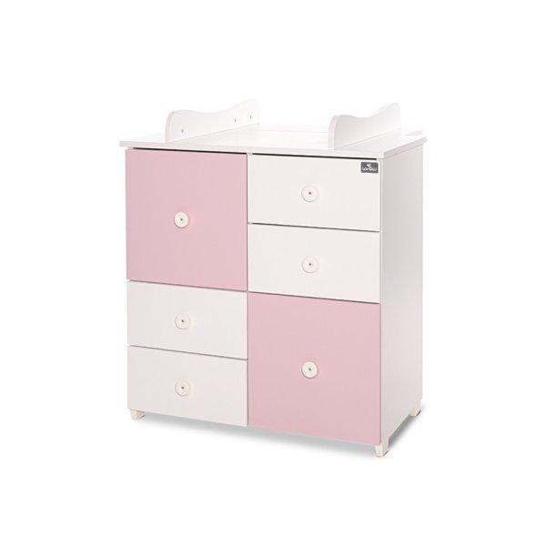 Lorelli Cupboard pelenkázó komód - White & Orchid Pink