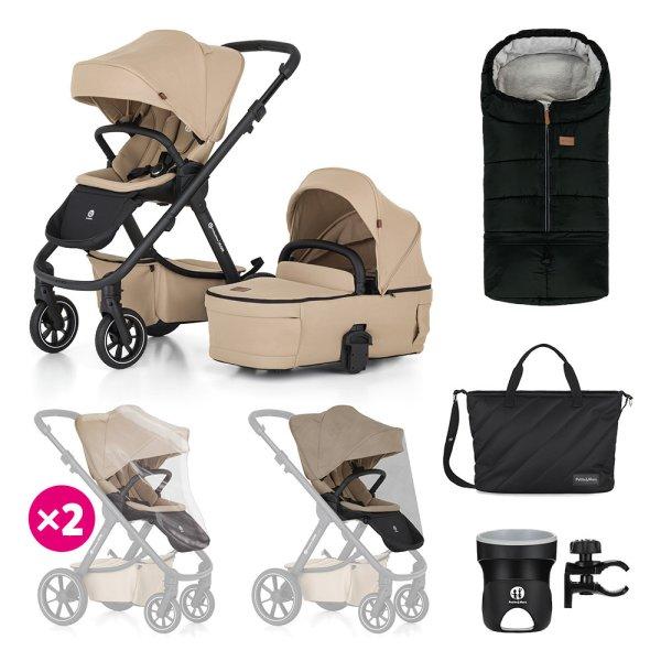 Petite&Mars Kombinált babakocsi, ICON 2in1, Mocha Beige, XXL RWS