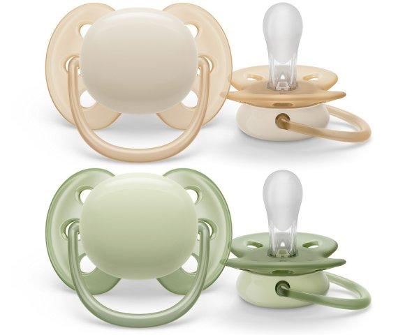 Avent SCF091/05 fiús játszócumi, ultrasoft, premium neutral, 0-6 hó, 2 db