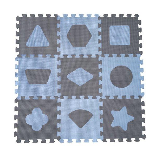 Baby Dan Puzzle habszivacs játszószőnyeg Geometriai formák, Blue 90x90 cm