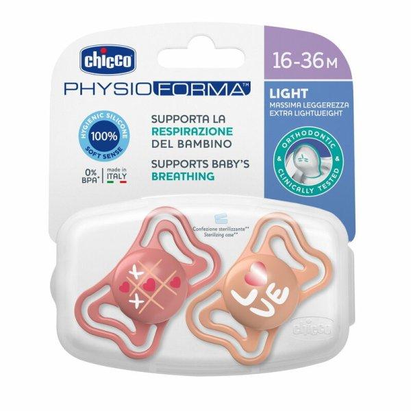 Chicco Physio Forma® Light 16-36 hó cumi 2 db sterilizálós tokban -
rózsaszín