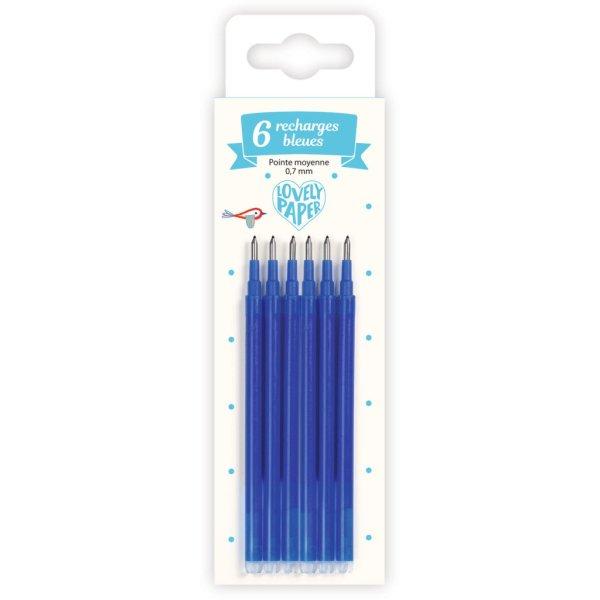 Djeco: Lovely Paper Tollbetét - Kék, 6 db-os - Set of 6 blue refills - medium
point