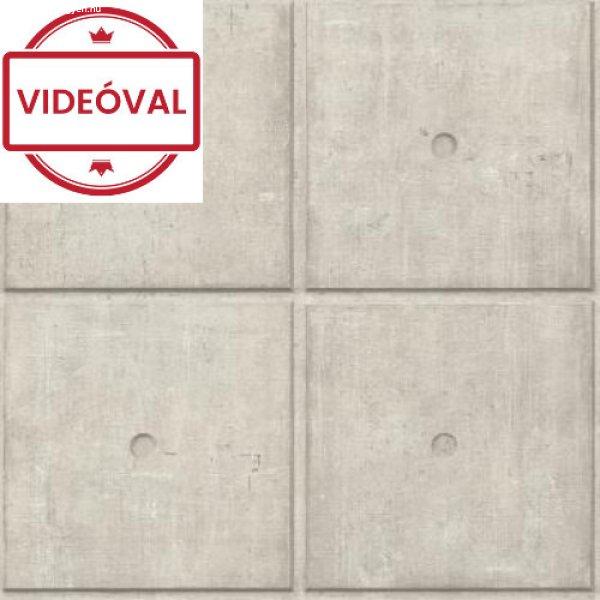 Factory V. világosszürke 3D kazetta-beton mintás tapéta 499421