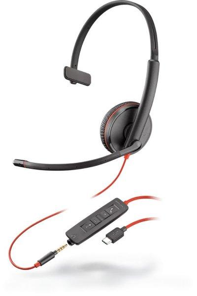 Poly Plantronics Blackwire 3215 USB-C/A Headset Black