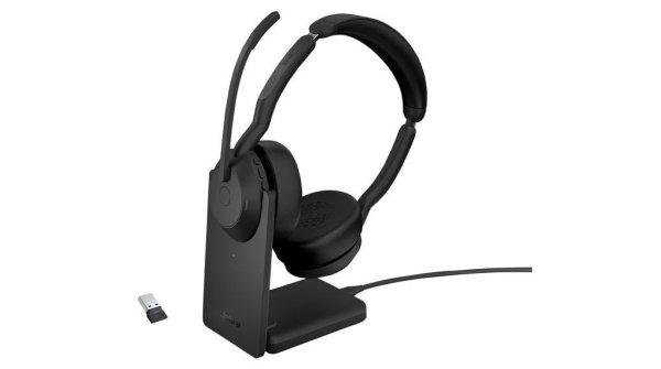 Jabra Evolve2 55 MS Stereo with Link380a Bluetooth Headset with Charging Stand
Black