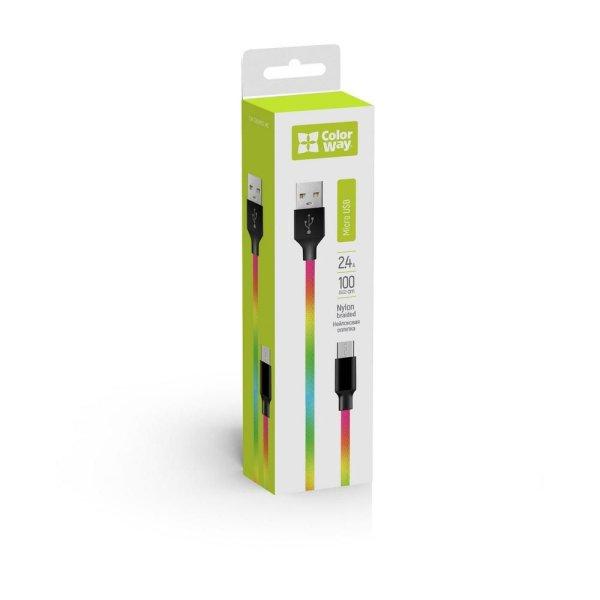 ColorWay USB to MicroUSB 2.4A cable 1m Multicolor