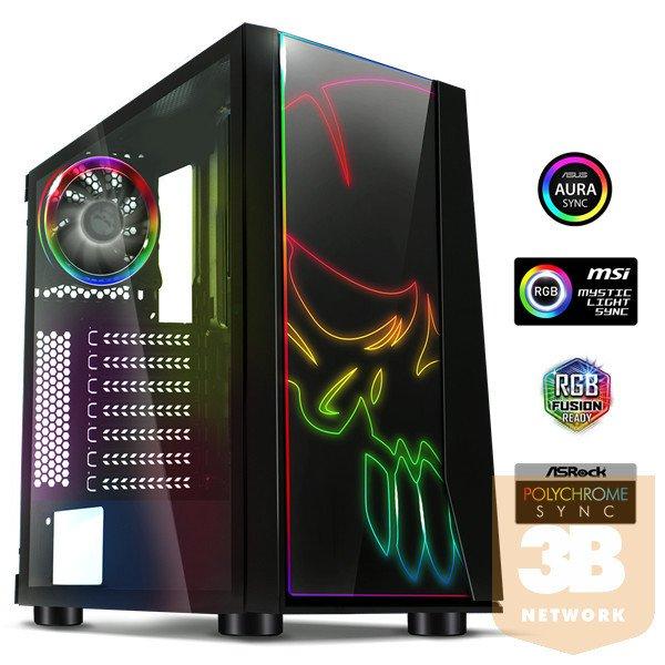 Spirit of Gamer Számítógépház - GHOST ONE (fekete, ablakos, 2x12cm
ventilátor, ATX, mATX, 2xUSB3.0, 1xUSB2.0)