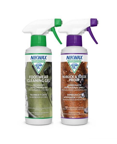 Nikwax 2 db-os készlet Twin Nubuck & Suede Spray / Lábbeli tisztító gél
spray 300ml