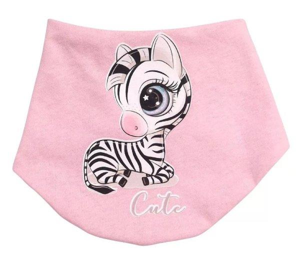 Babastar pamut baba nyálkendő - rózsaszín "Cute" Zebra 