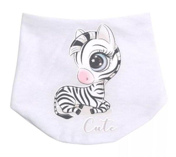 Babastar pamut baba nyálkendő - Fehér "Cute" Zebra 