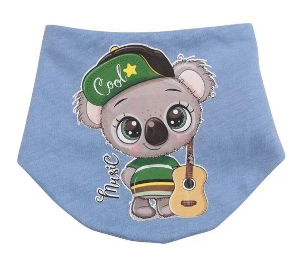 Babastar pamut baba nyálkendő - Kék Koala gitárral