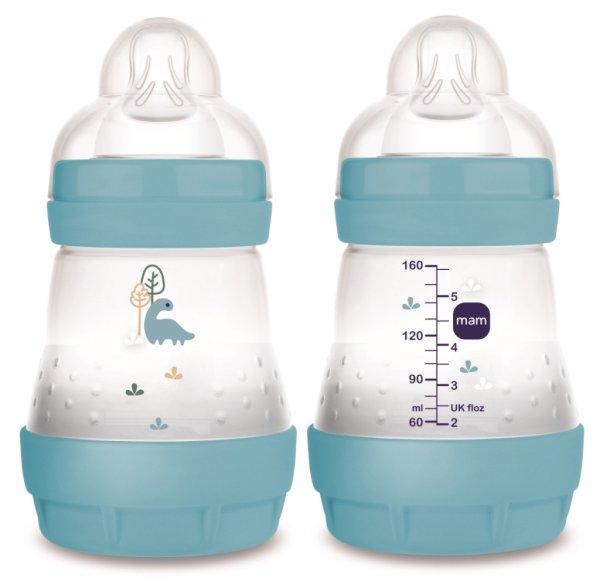 MAM Anti-Colic Matt cumisüveg 160ml 0hó+ Kék Dinó 