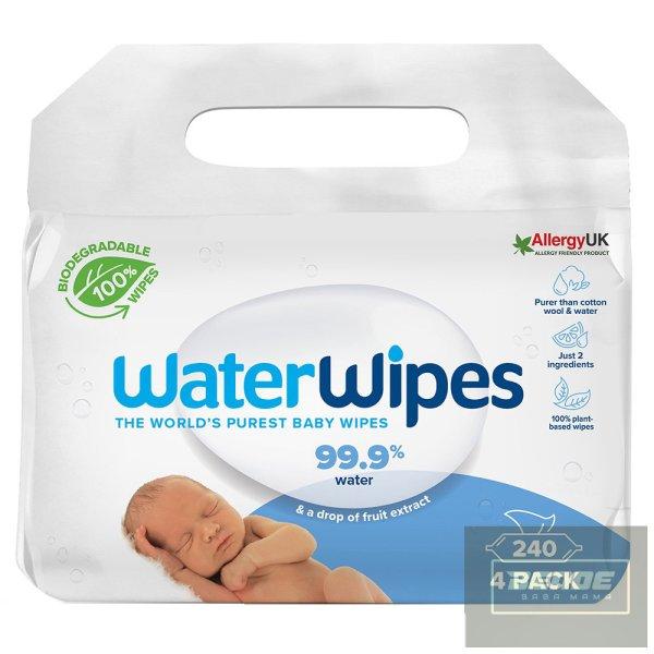 WaterWipes bio baba nedves törlőkendő 4x60 lapos