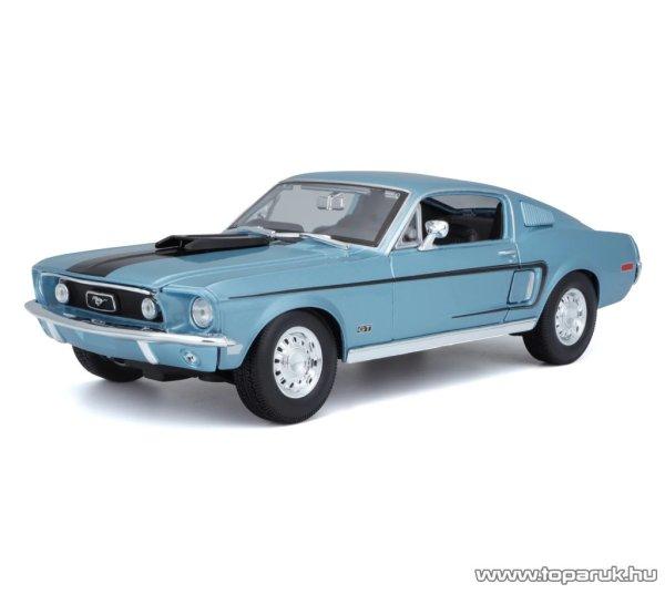 Bburago 1968 Ford Mustang GT Cobra Jet Premium Edition részletgazdag fém
modell játék autó, kék metál, 1:18 méretarányú